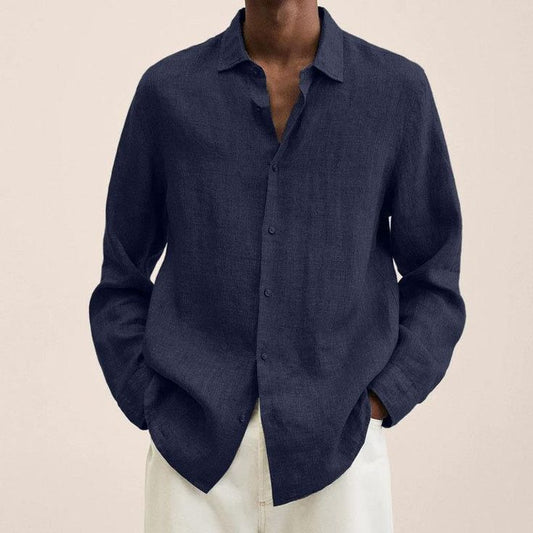 Navy Linen Breeze Shirt