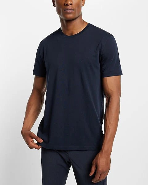 Perfect Cotton Crew Neck T-Shirt Navy Blue - S / Navy Blue